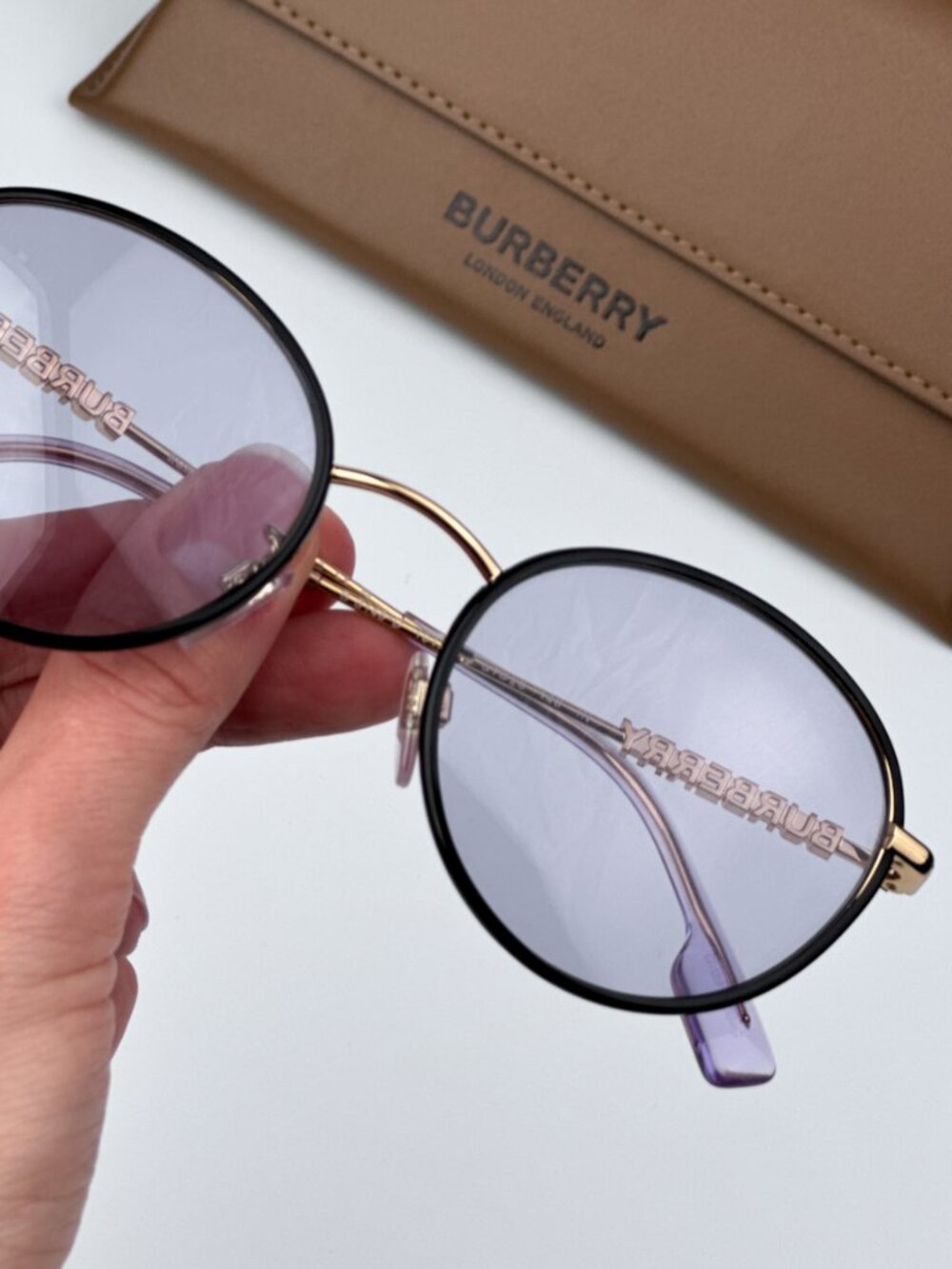 BURBERRY BE3148D 10171A BLACK GOLD OVAL SUNGLASSES